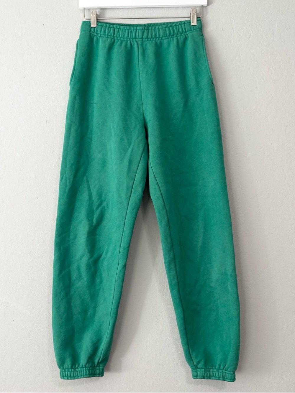 TNA Aritzia Green Mega Cozy Fleece Loungewear Sweatpants